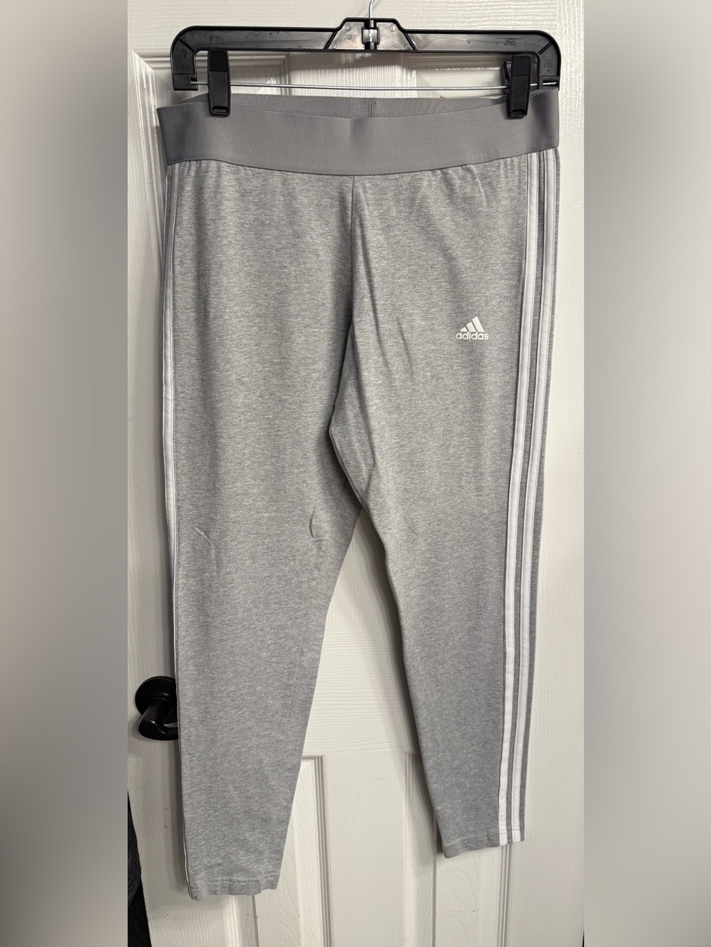 adidas Gray Sweatpants with White 3-Stripes